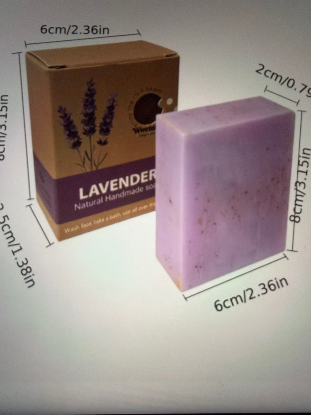Handmade Lavender Bath Soap Bar - Gentle Calming Cleanse with soap bag. 🆕 - Picture 3 of 4